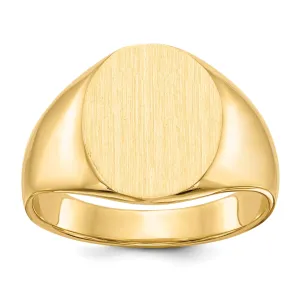 14k Yellow Gold Solid Men's Polished Signet Ring