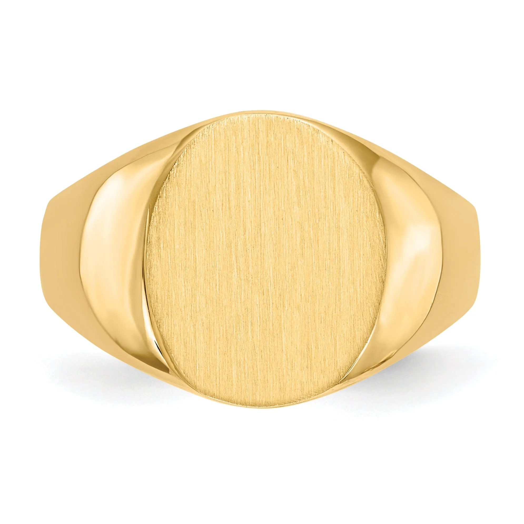 14k Yellow Gold Solid Men's Polished Signet Ring