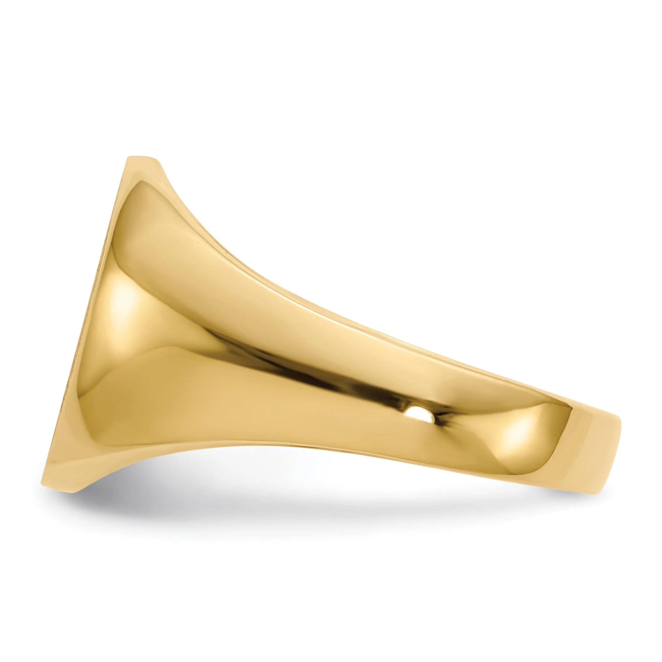14k Yellow Gold Solid Men's Polished Signet Ring