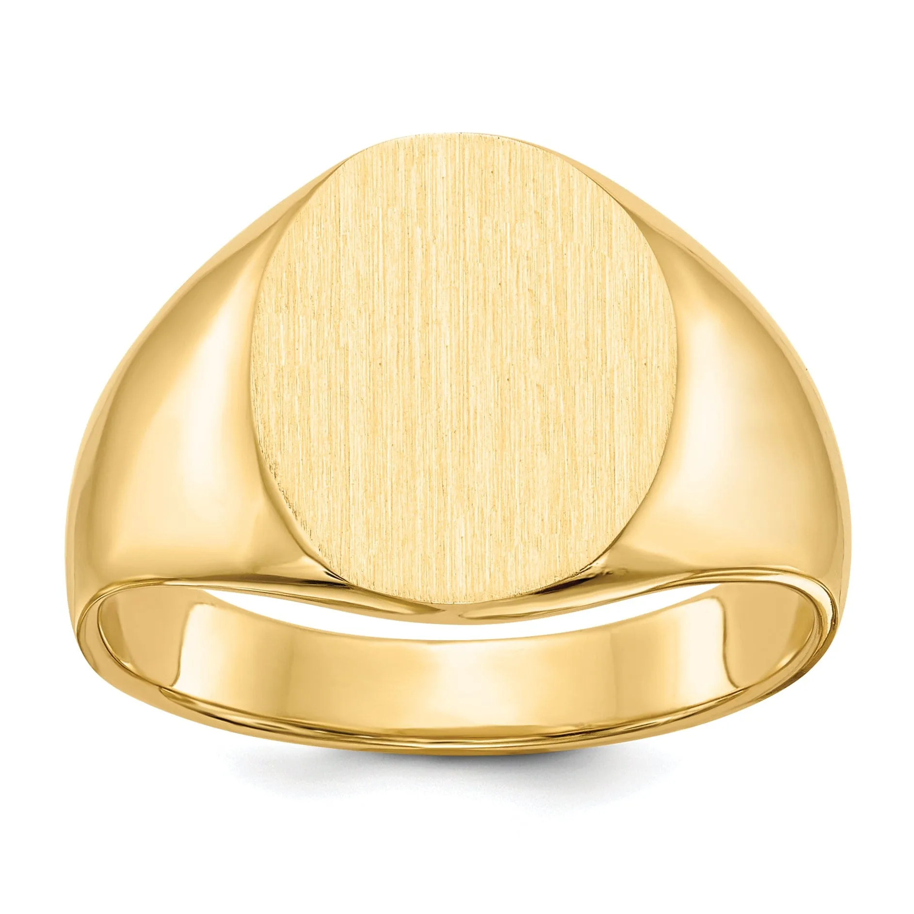 14k Yellow Gold Solid Men's Polished Signet Ring