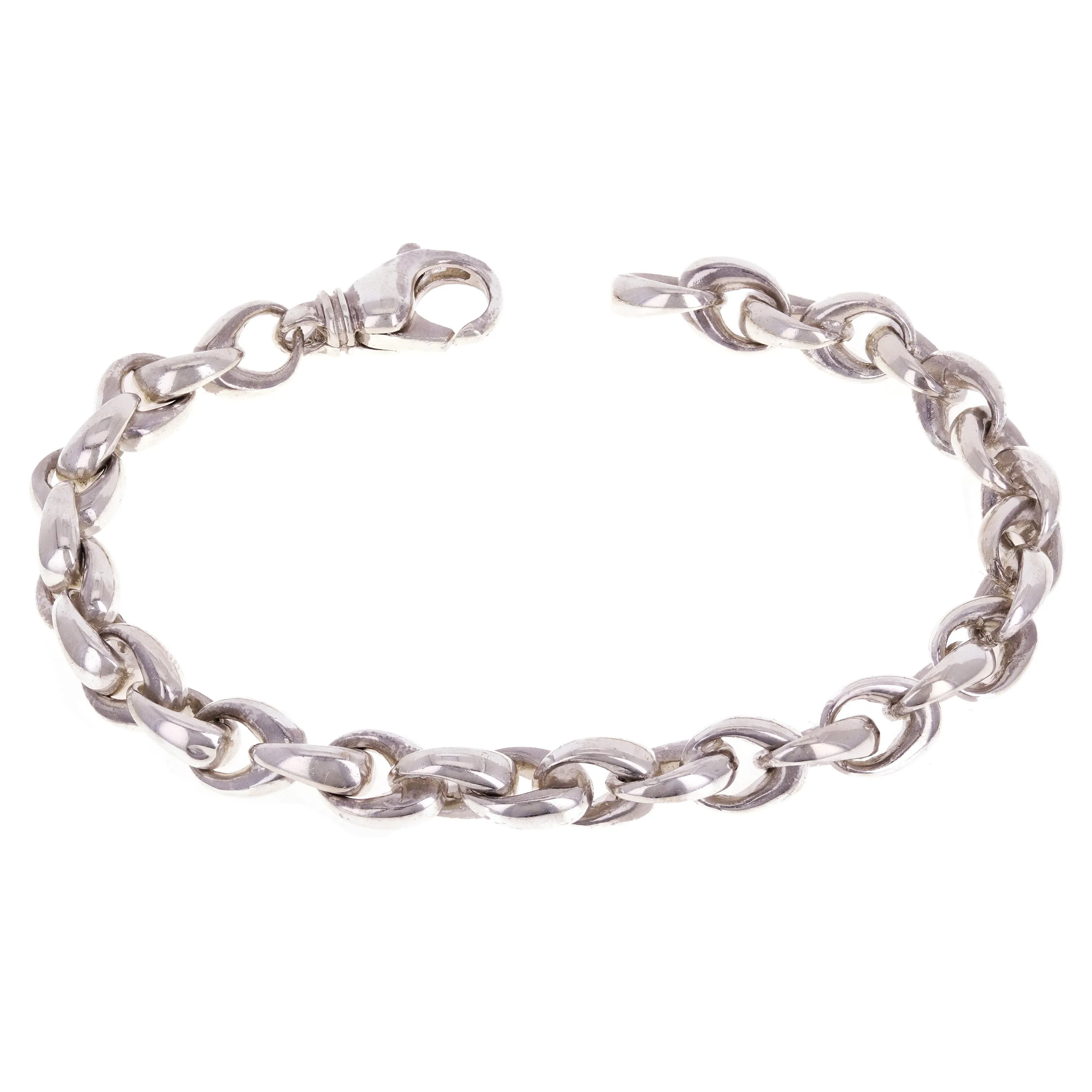 14k Yellow White or Rose Gold Handmade Fashion Link Bracelet 7" - 9" 8.4mm