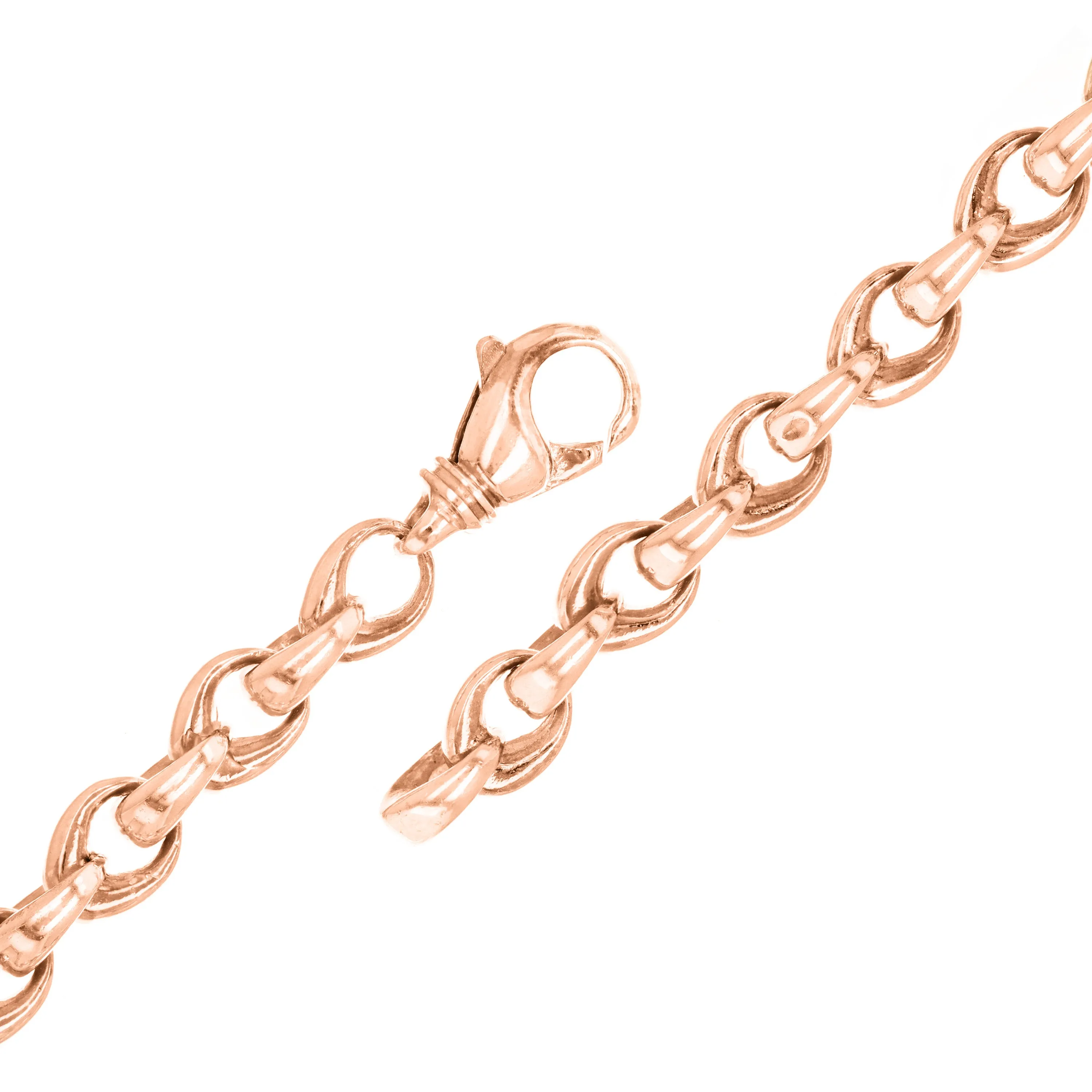 14k Yellow White or Rose Gold Handmade Fashion Link Bracelet 7" - 9" 8.4mm