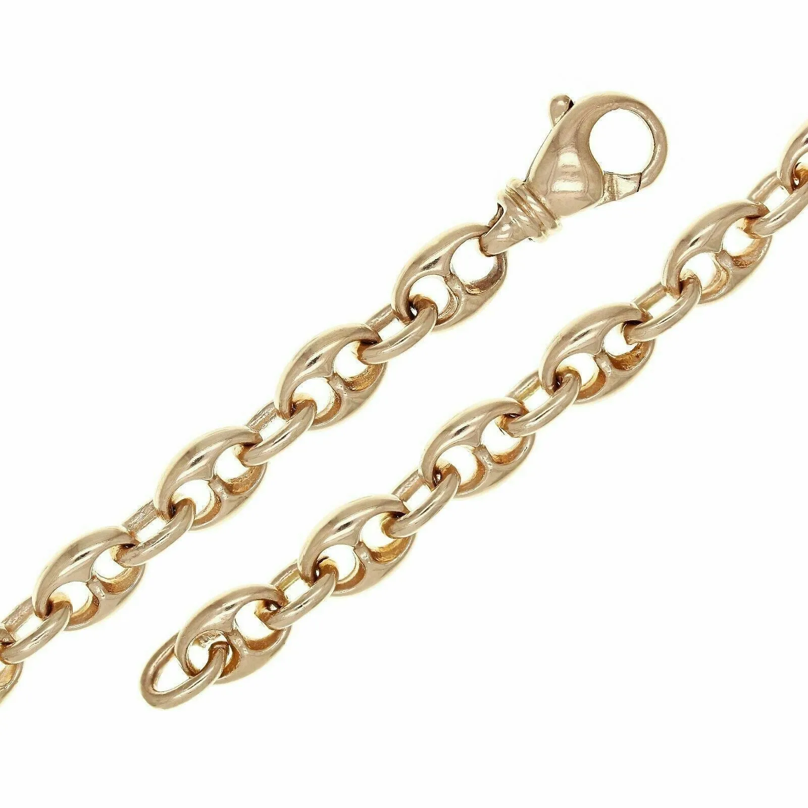 14k Yellow White or Rose Gold Solid Puffy Mariner Gucci Link Chain Bracelet 7" 7.5mm 21.7grams
