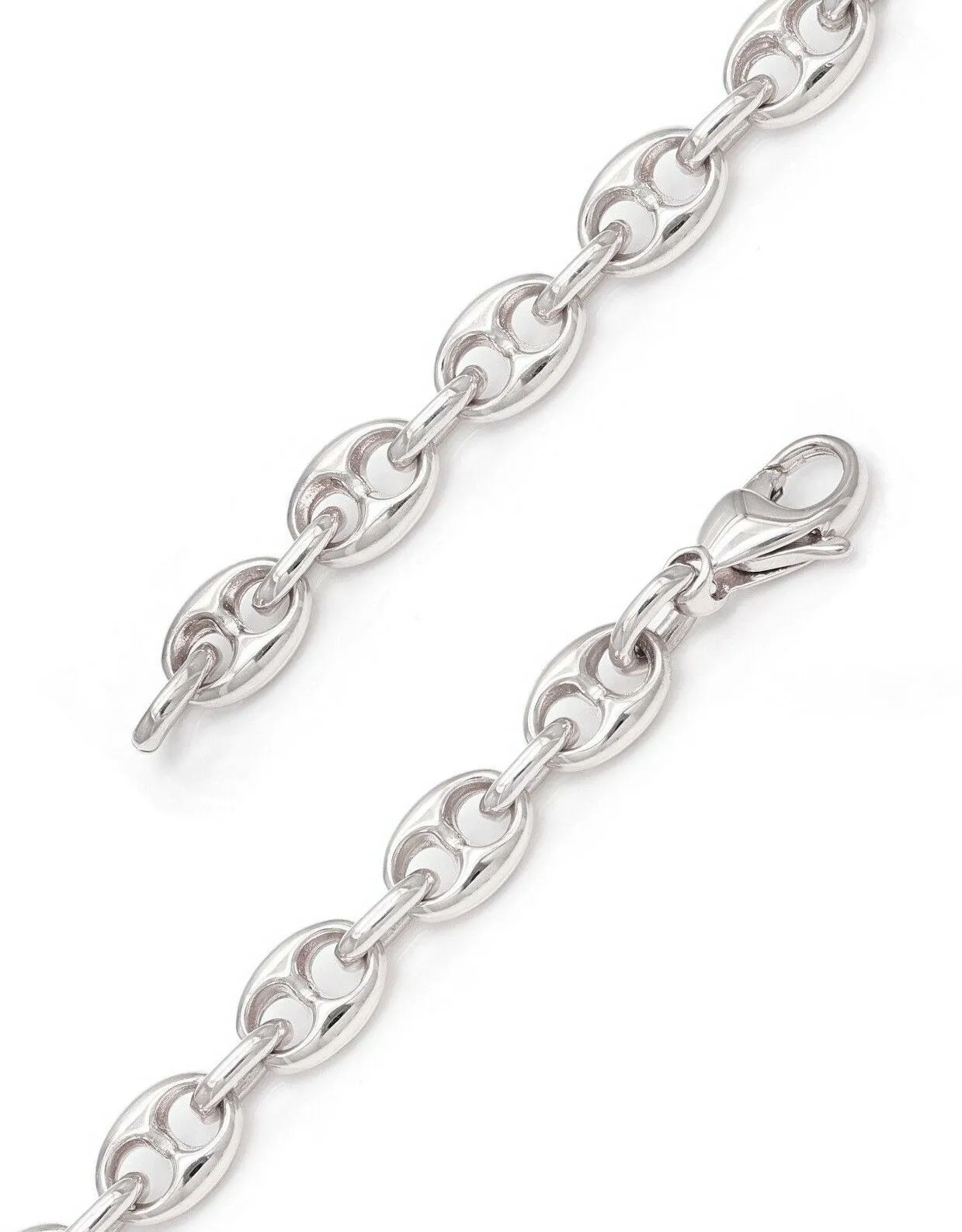 14k Yellow White or Rose Gold Solid Puffy Mariner Gucci Link Chain Bracelet 7" 7.5mm 21.7grams