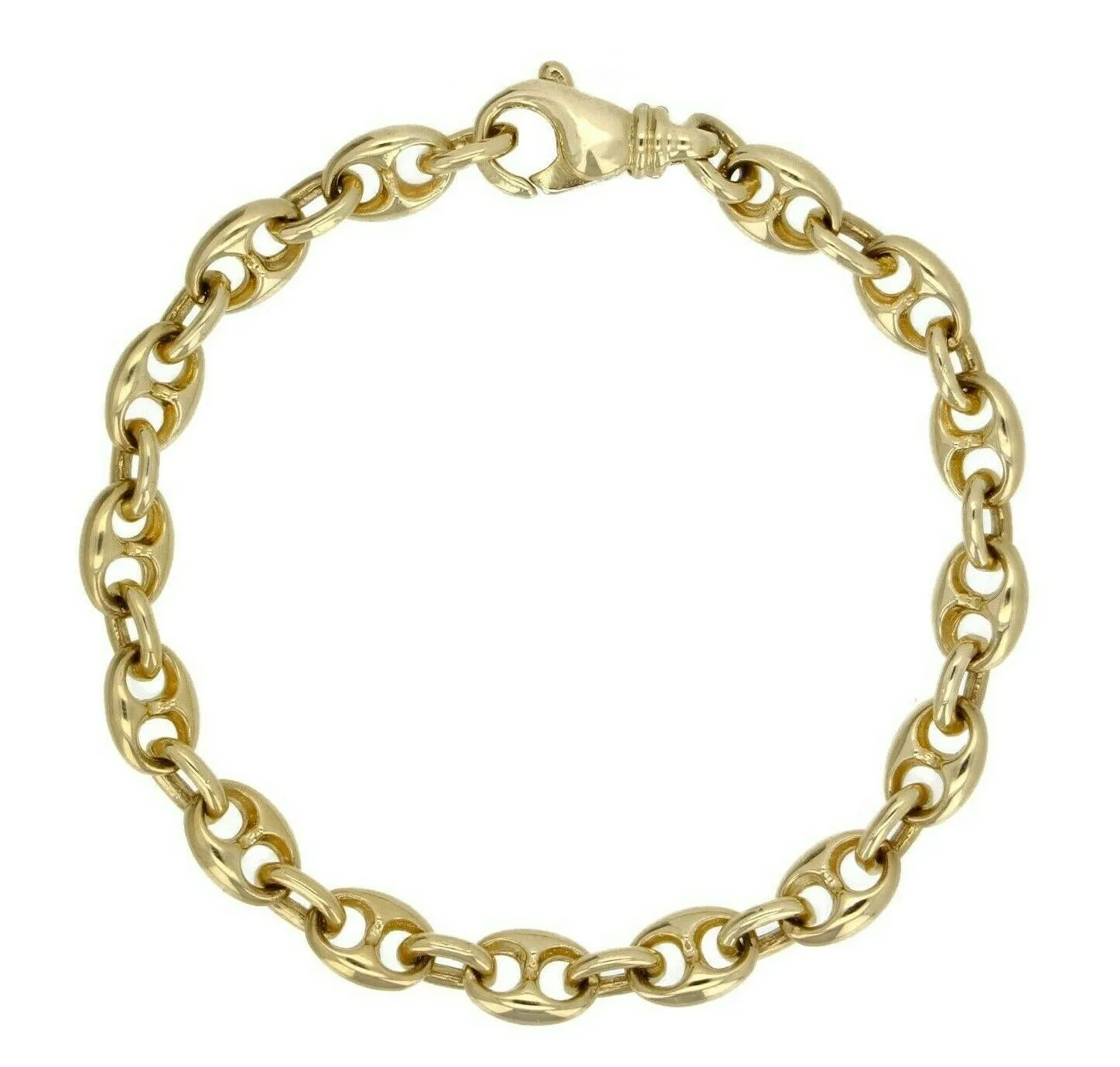 14k Yellow White or Rose Gold Solid Puffy Mariner Gucci Link Chain Bracelet 7" 7.5mm 21.7grams