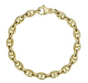 14k Yellow White or Rose Gold Solid Puffy Mariner Gucci Link Chain Bracelet 7" 7.5mm 21.7grams