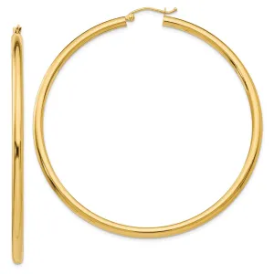 14KT Yellow Gold 65X3MM Hoop Earrings