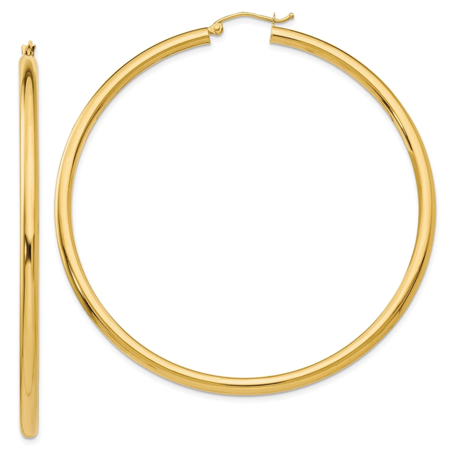 14KT Yellow Gold 65X3MM Hoop Earrings