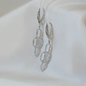 14kw Chandelier Diamond Dangle Earrings