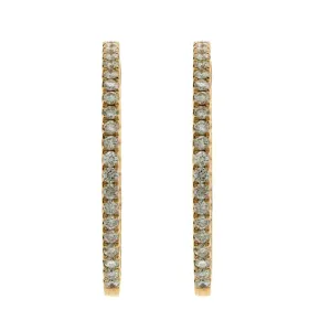 1.55ctw Ladies Inside Out Diamond Hoop Earrings