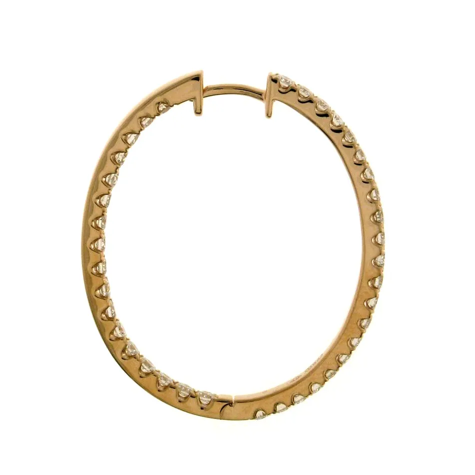 1.55ctw Ladies Inside Out Diamond Hoop Earrings