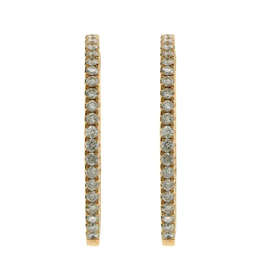 1.55ctw Ladies Inside Out Diamond Hoop Earrings