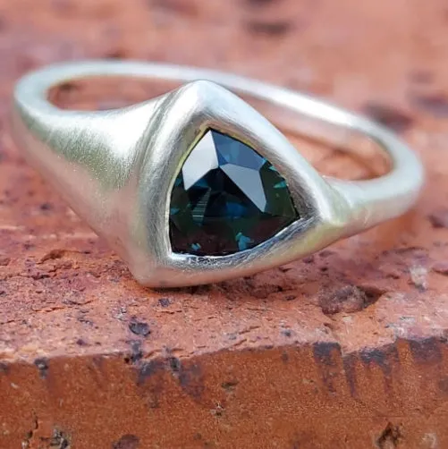 1.65ct Australian Trillion Sapphire Sterling Silver Ring