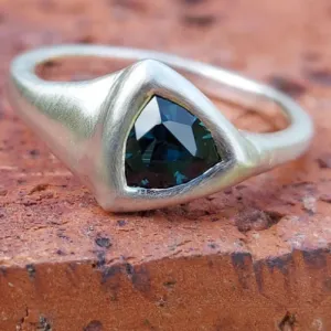 1.65ct Australian Trillion Sapphire Sterling Silver Ring
