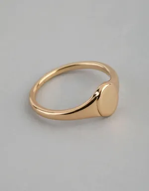 18ct Gold Plated Brass Oval Signet Pinky Ring