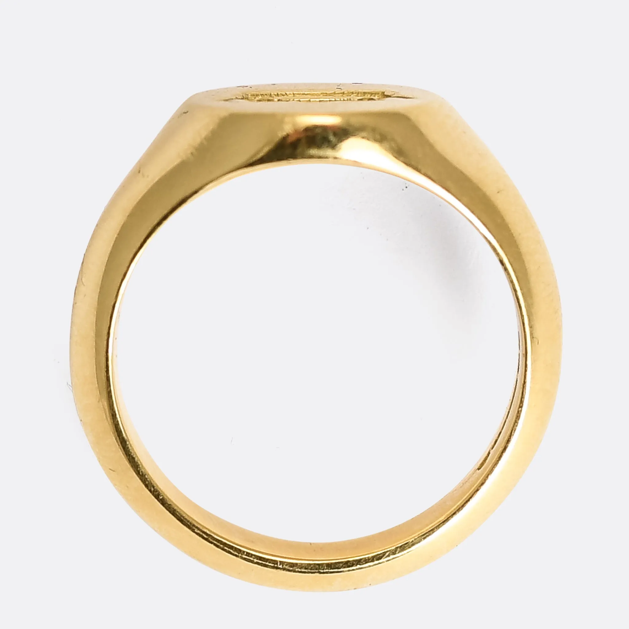 18k Gold Crown Signet Ring