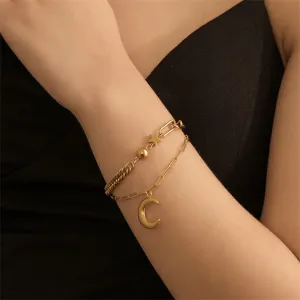 18K Gold-Plated Celestial Layered Bracelet