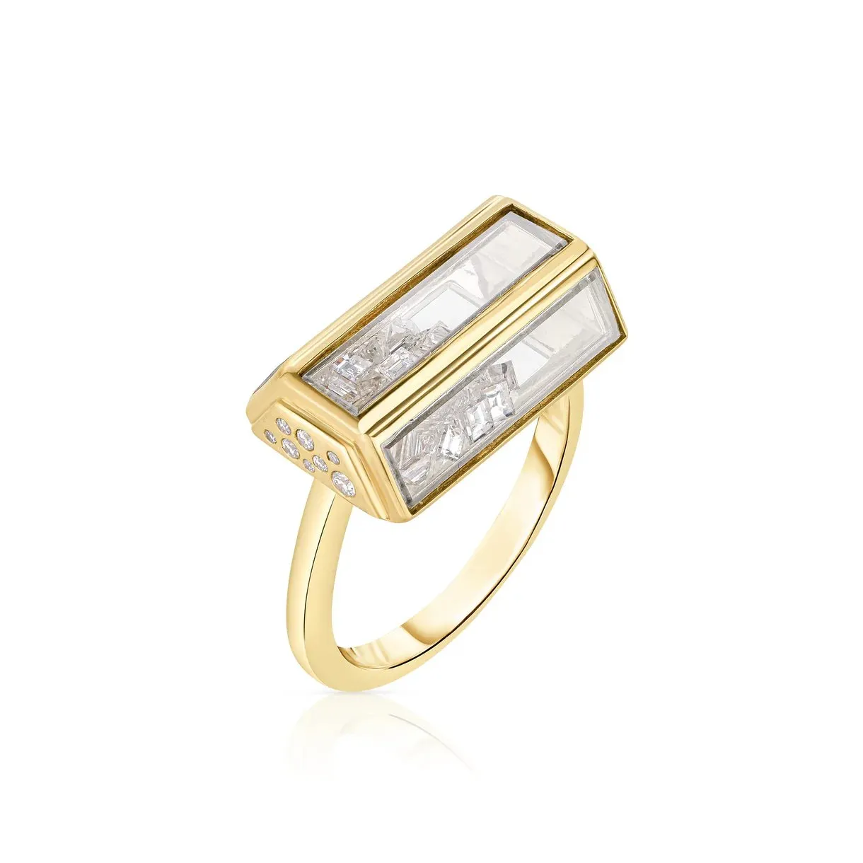 18K Gold "Bau" Pave "Shake" Diamond Ring