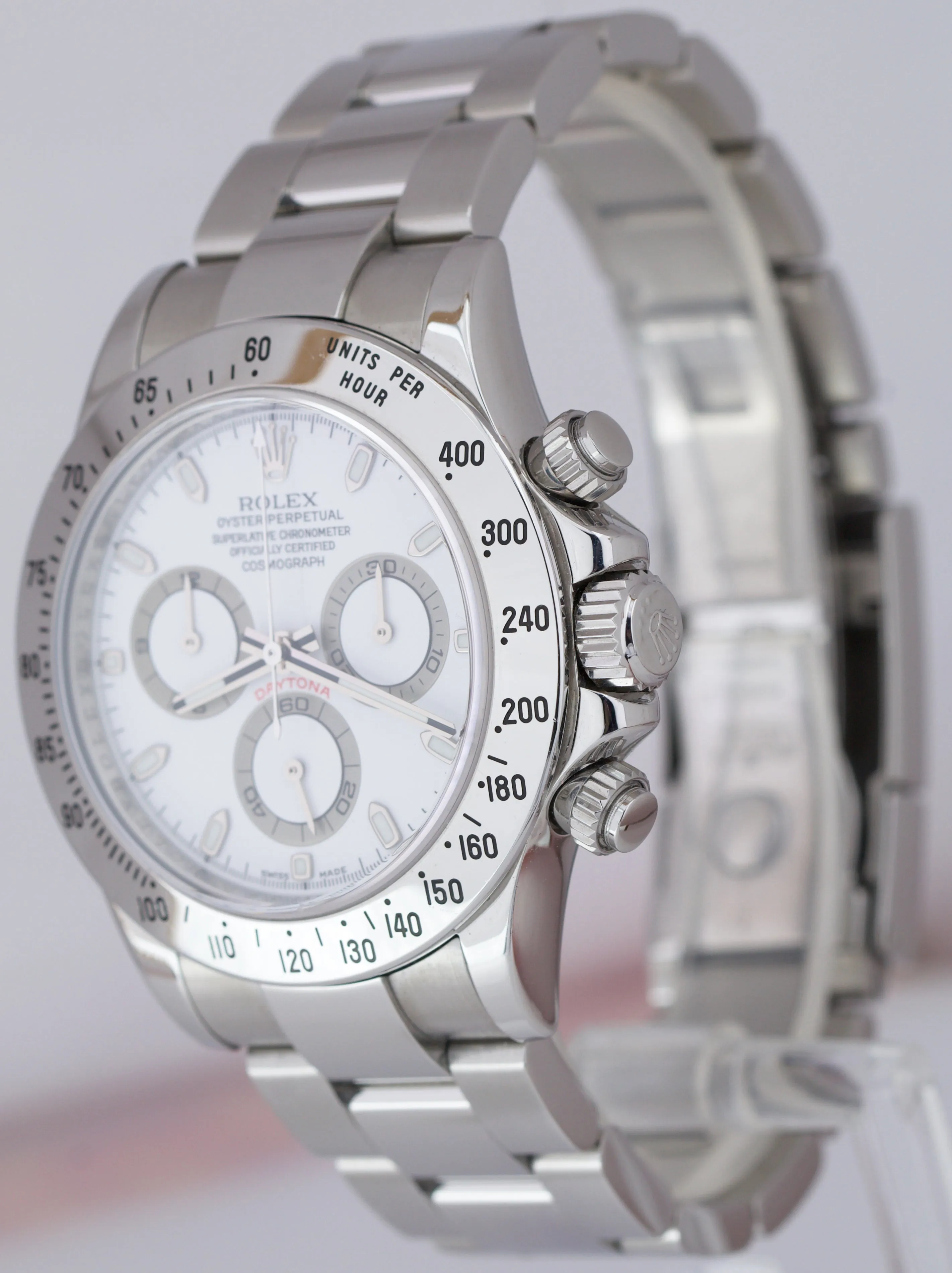 2008 Rolex Daytona Chronograph Stainless Steel Automatic White 40mm Watch 116520