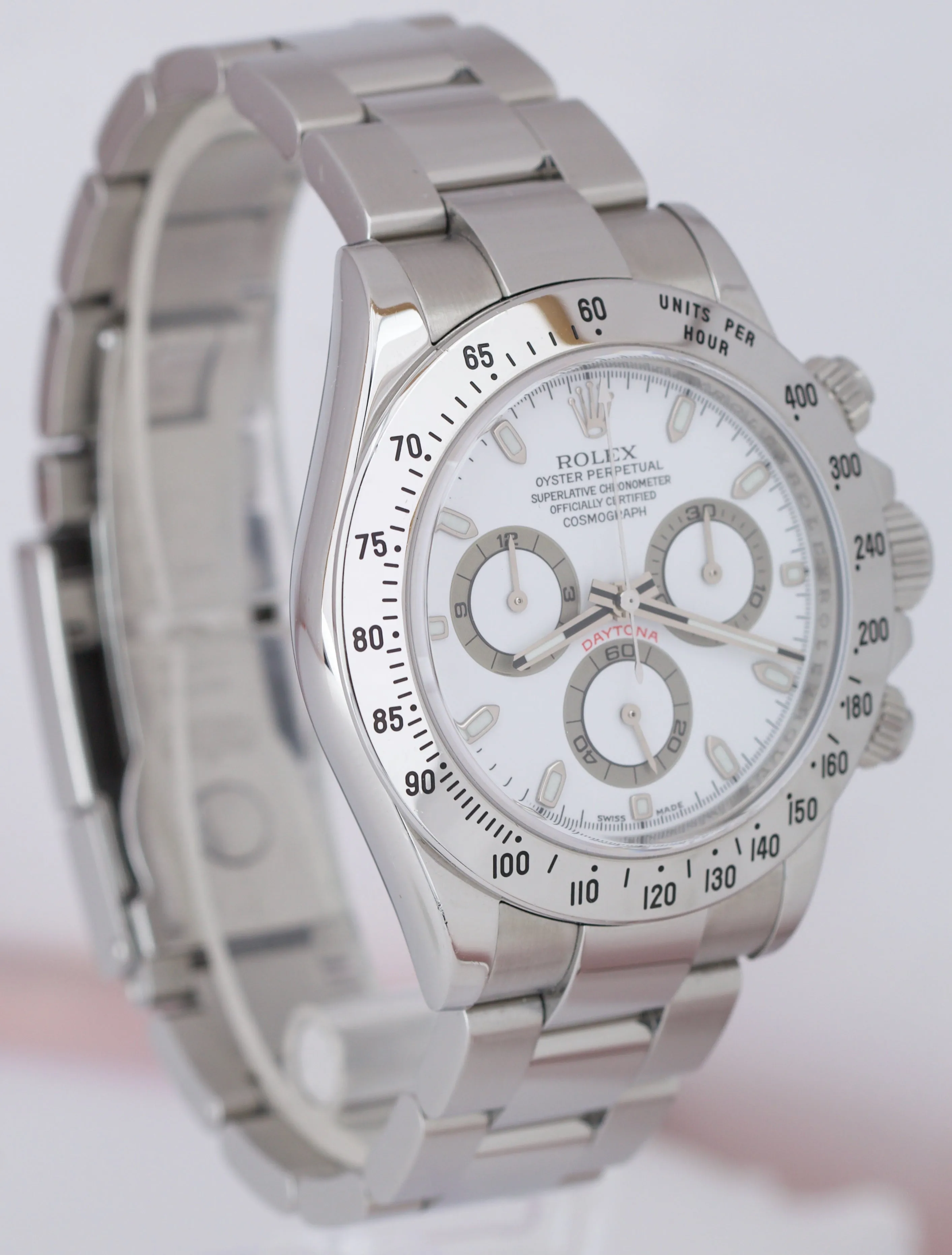2008 Rolex Daytona Chronograph Stainless Steel Automatic White 40mm Watch 116520
