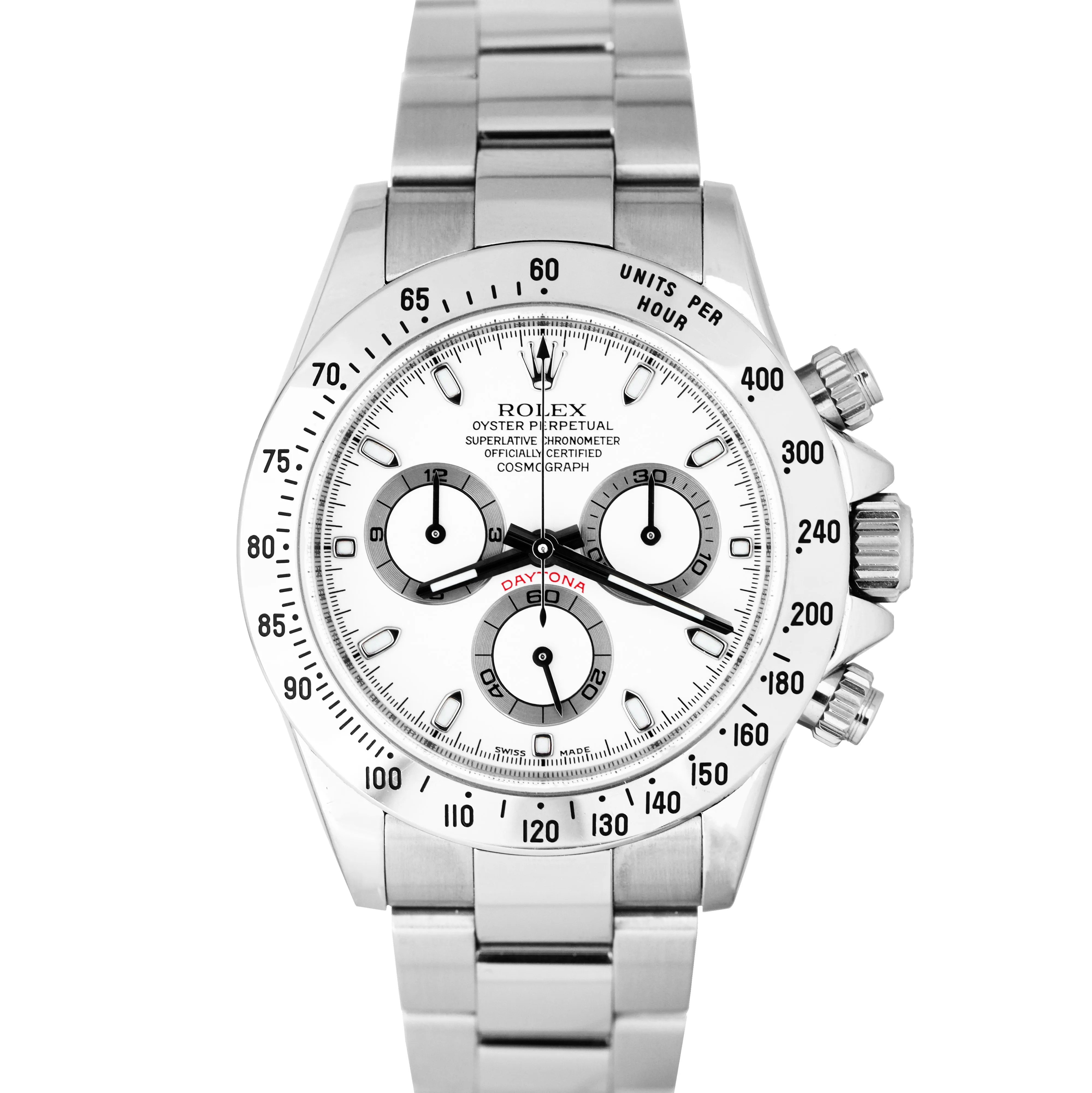 2008 Rolex Daytona Chronograph Stainless Steel Automatic White 40mm Watch 116520