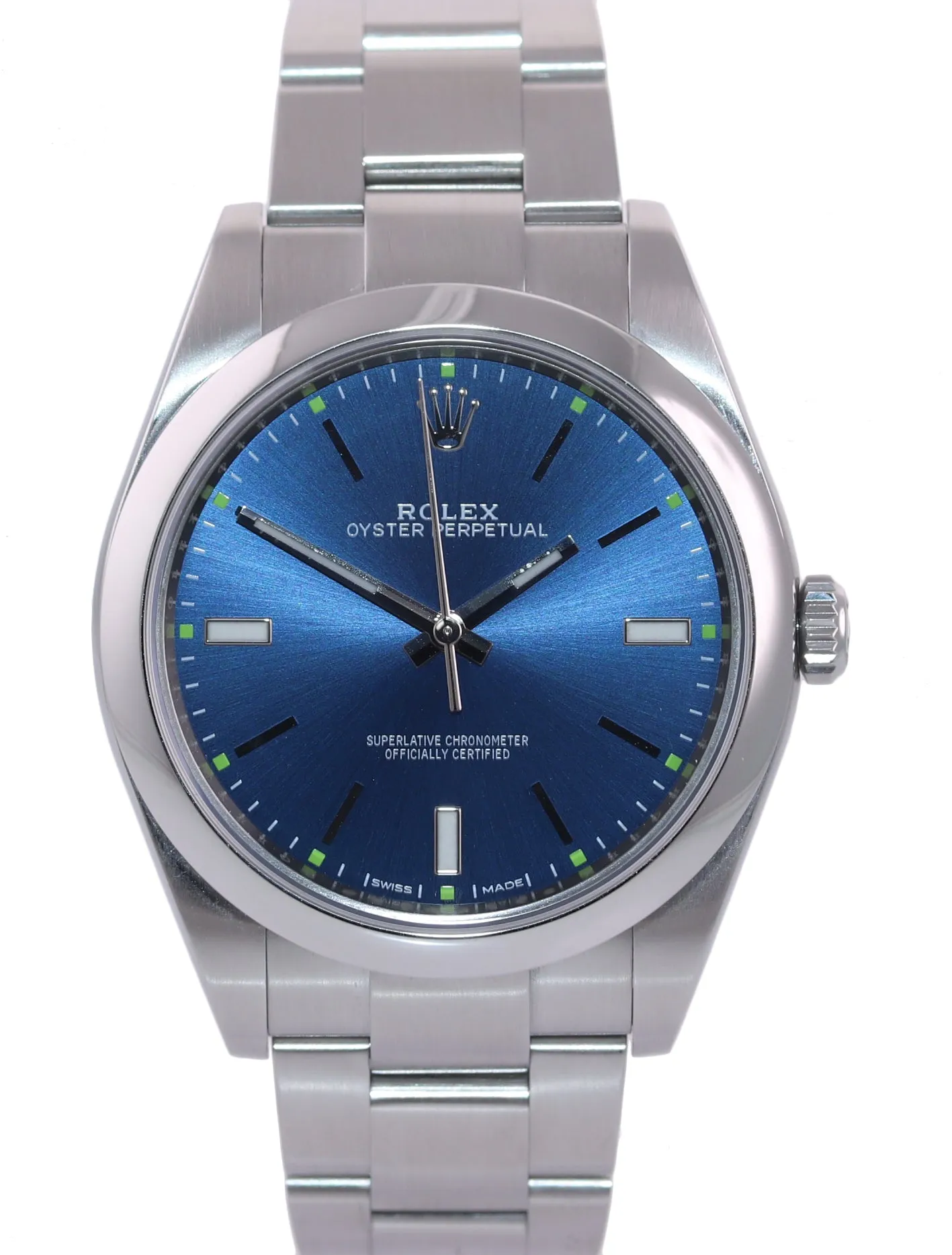 2018 PAPERS Rolex Oyster Perpetual Steel 39mm Blue Dial 114300 Watch Box