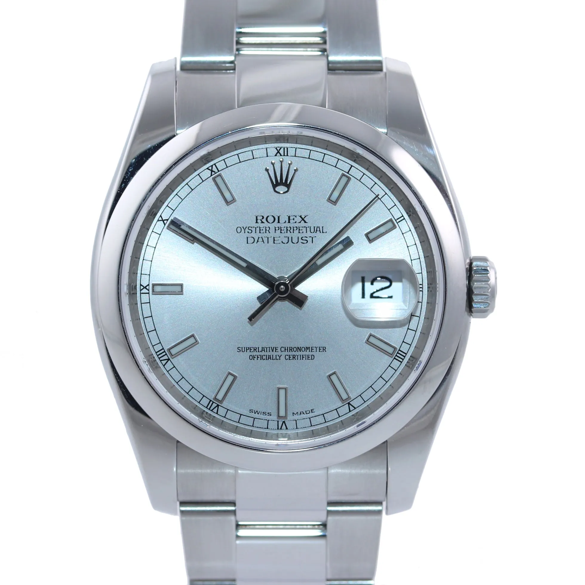 2019 NEW PAPERS Rolex DateJust Silver Stick 116200 36mm Oyster Steel Watch Box