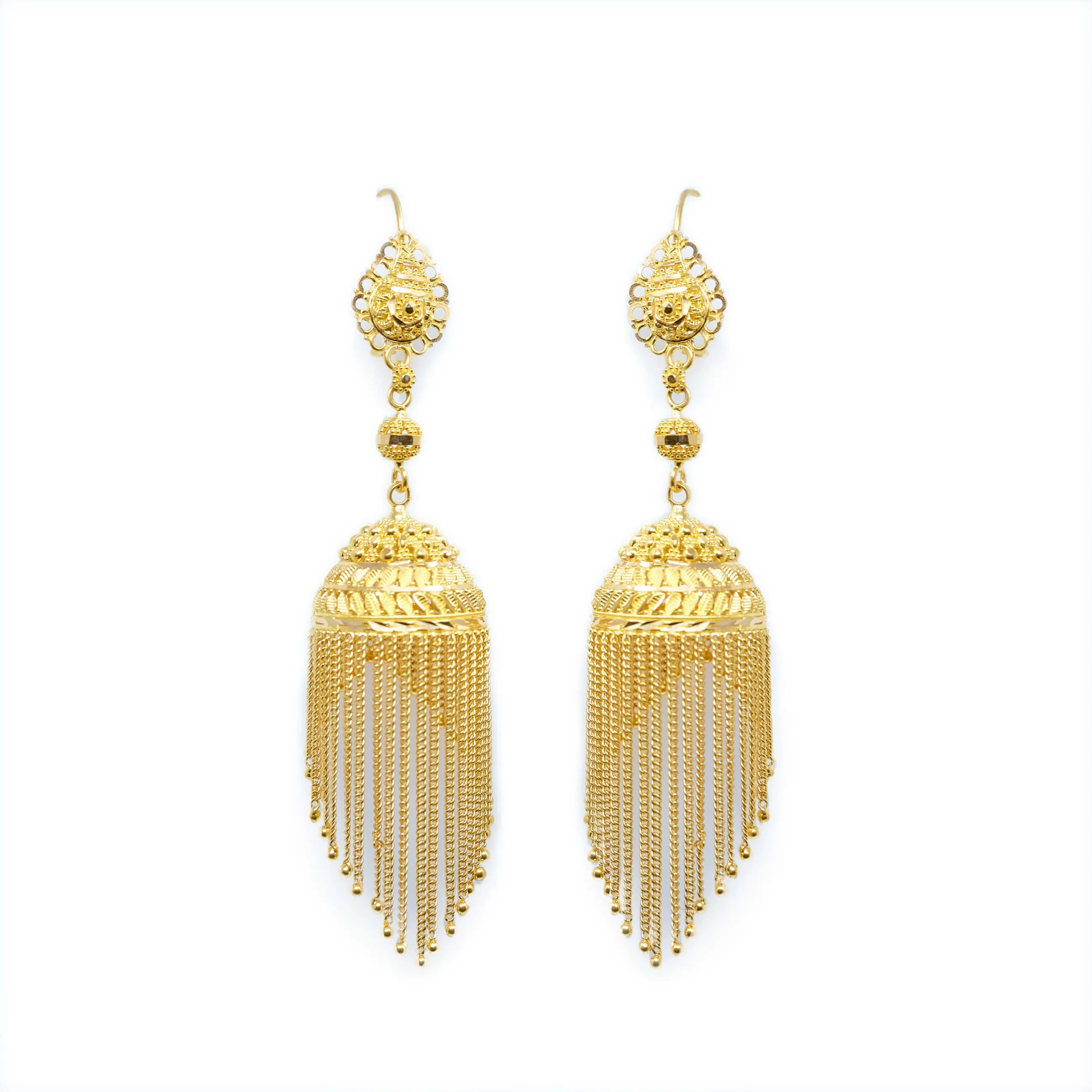 22K YELLOW GOLD MAJESTIC CHANDELIER EARRINGS