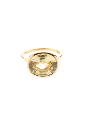 22K Yellow Gold Oval Yellow Sapphire Ring