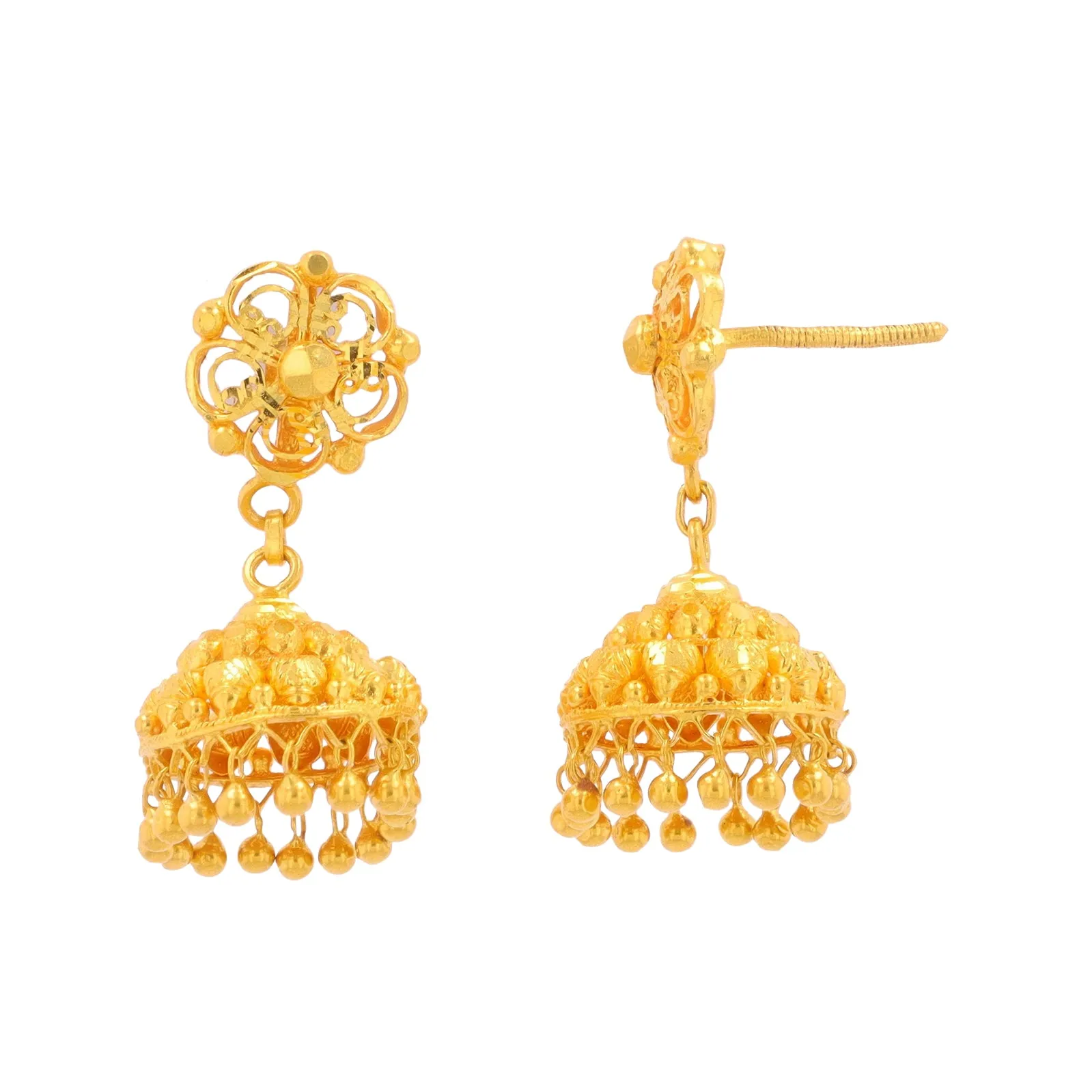 24K YG Chandelier Earrings