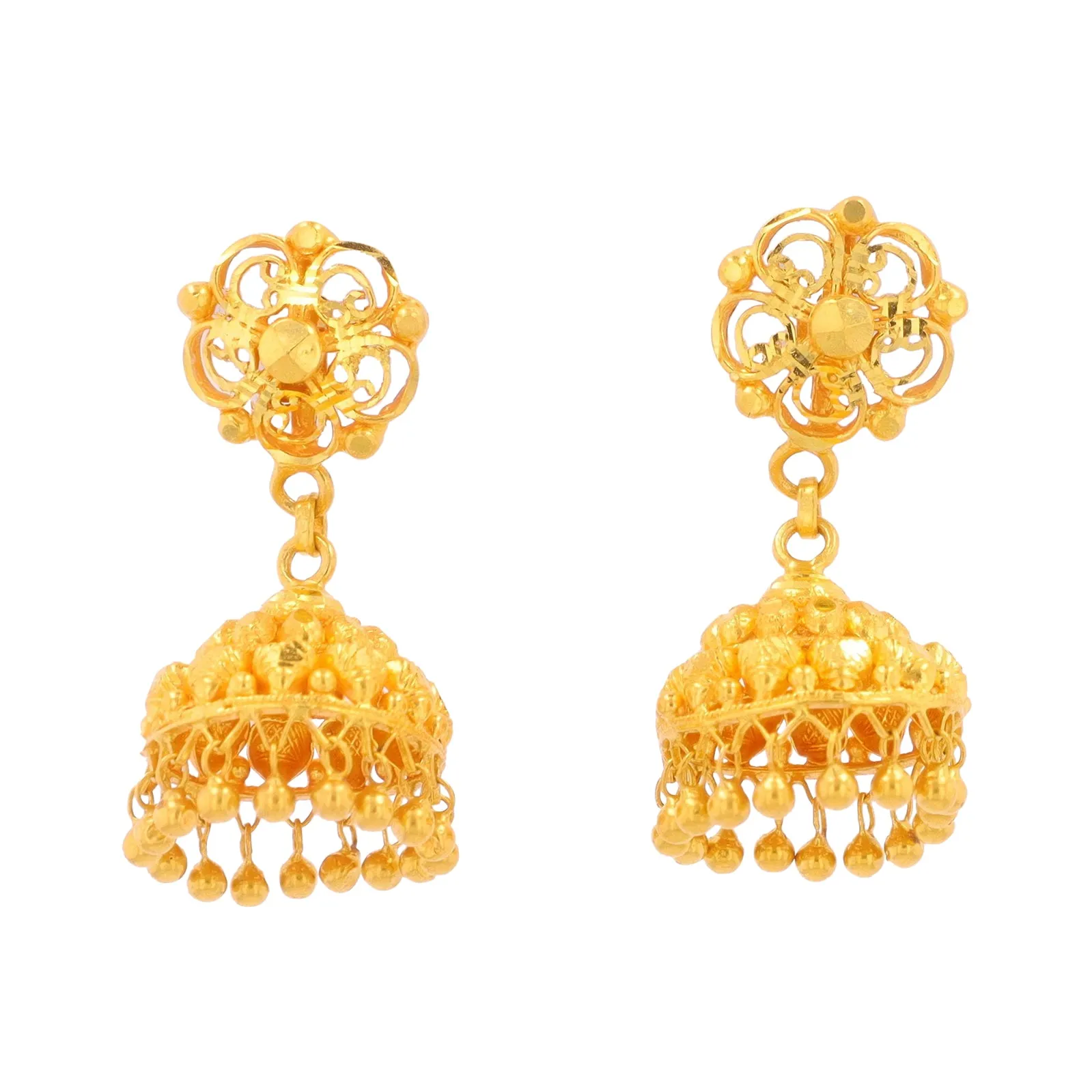 24K YG Chandelier Earrings