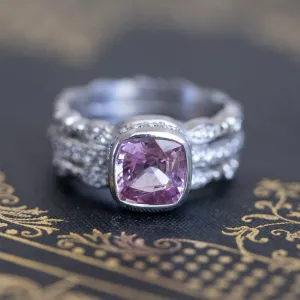 2.86ctw Purple Pink Sapphire Ring, by Doris Panos