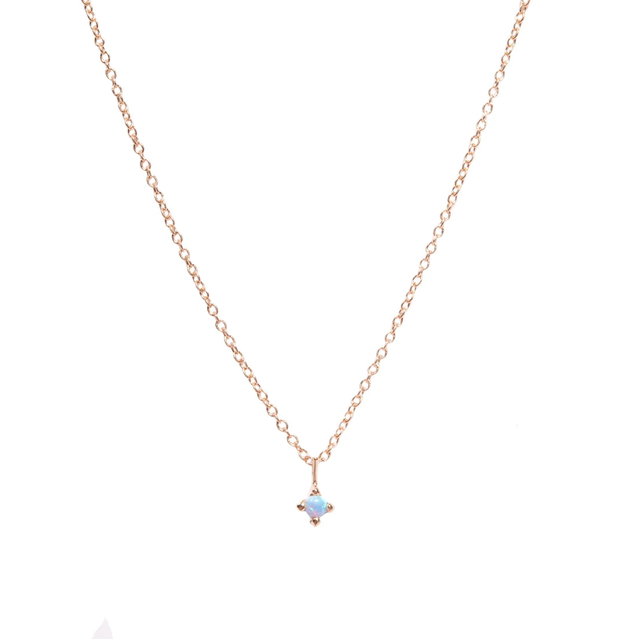 2mm Colored Stone Pendant Necklace