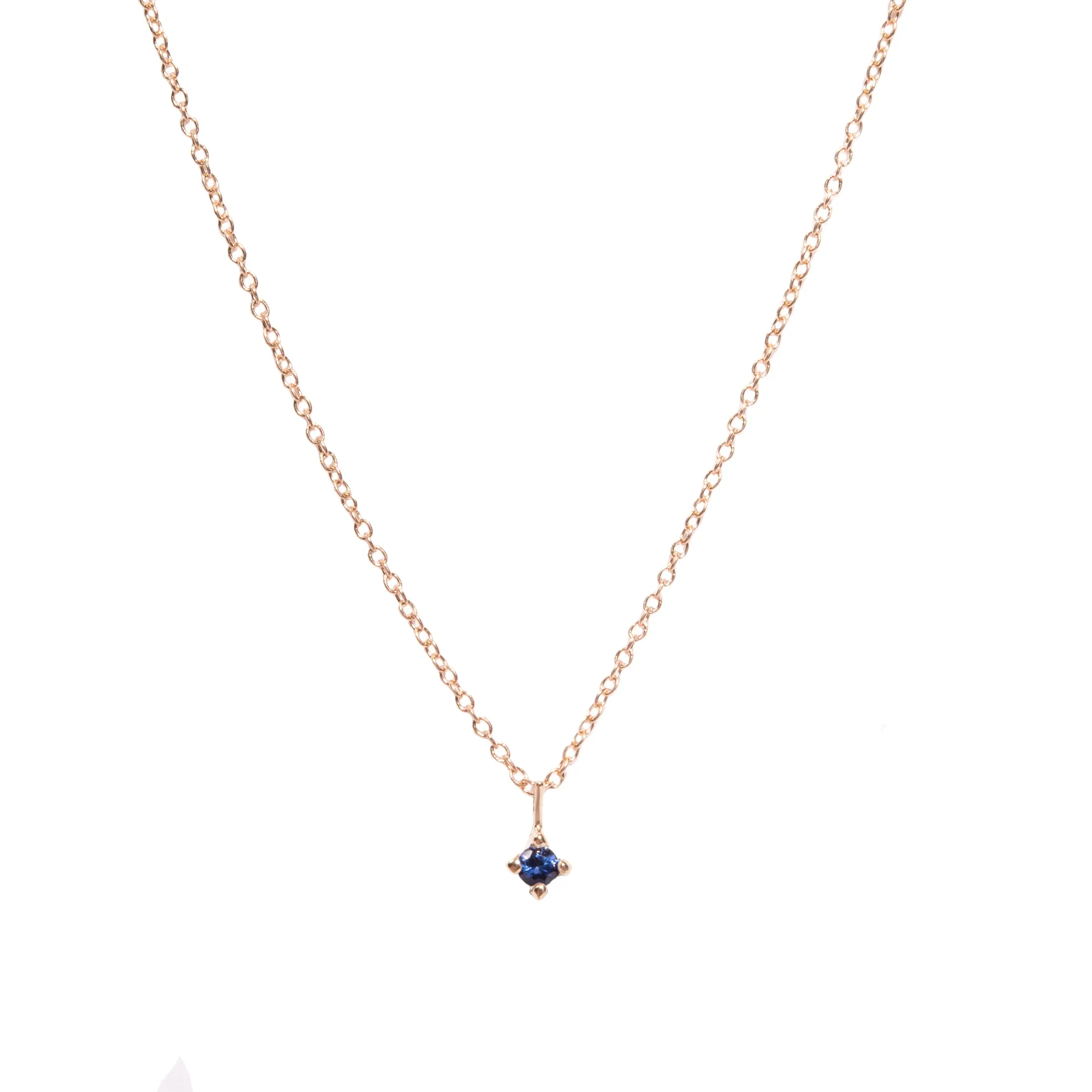 2mm Colored Stone Pendant Necklace