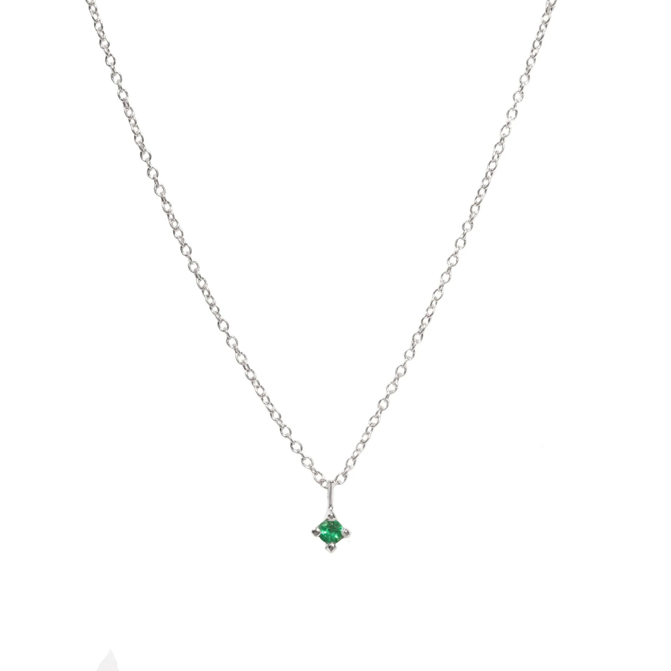 2mm Colored Stone Pendant Necklace