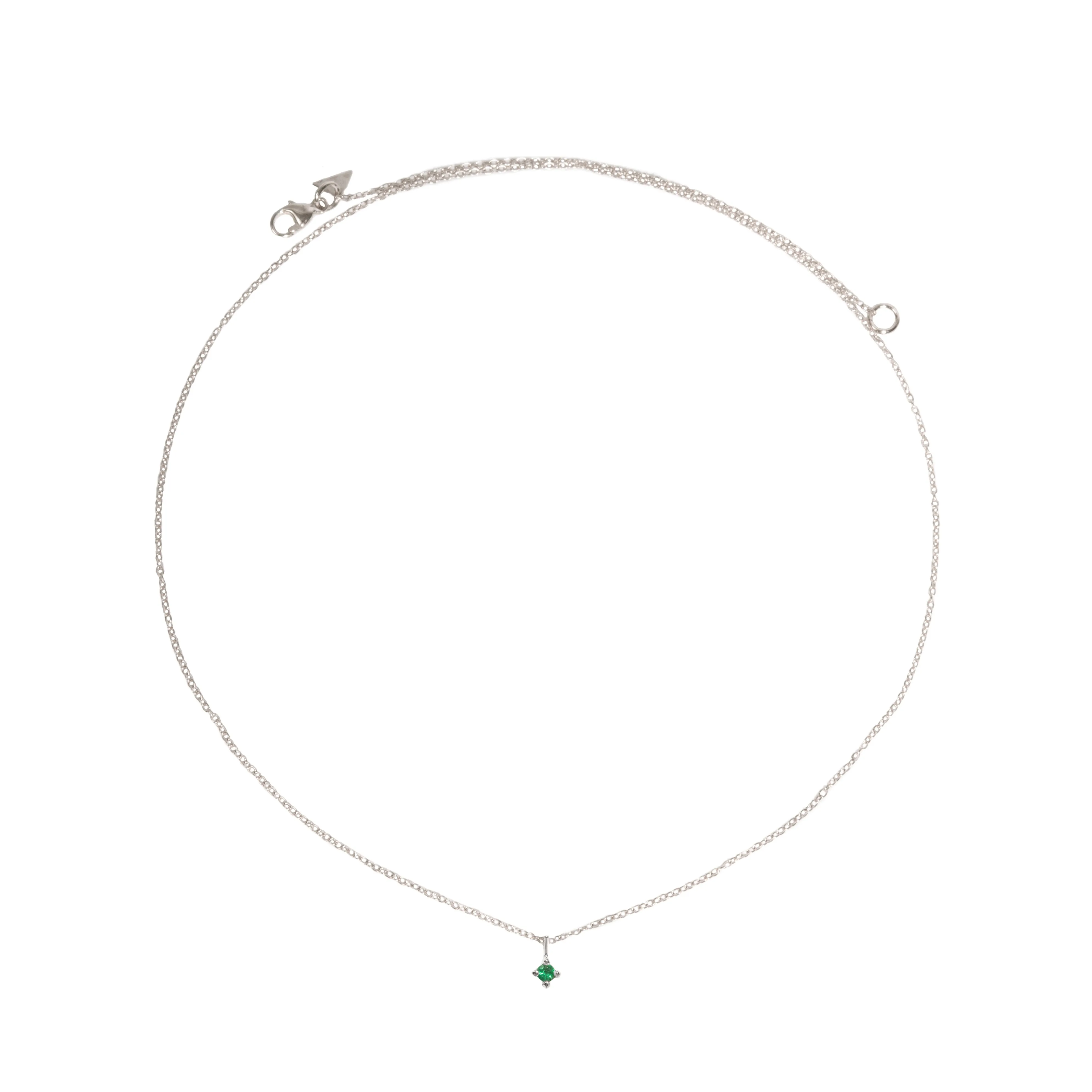 2mm Colored Stone Pendant Necklace
