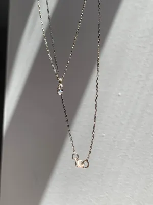 .3 Carat White Sapphire Marquise cut gem necklace