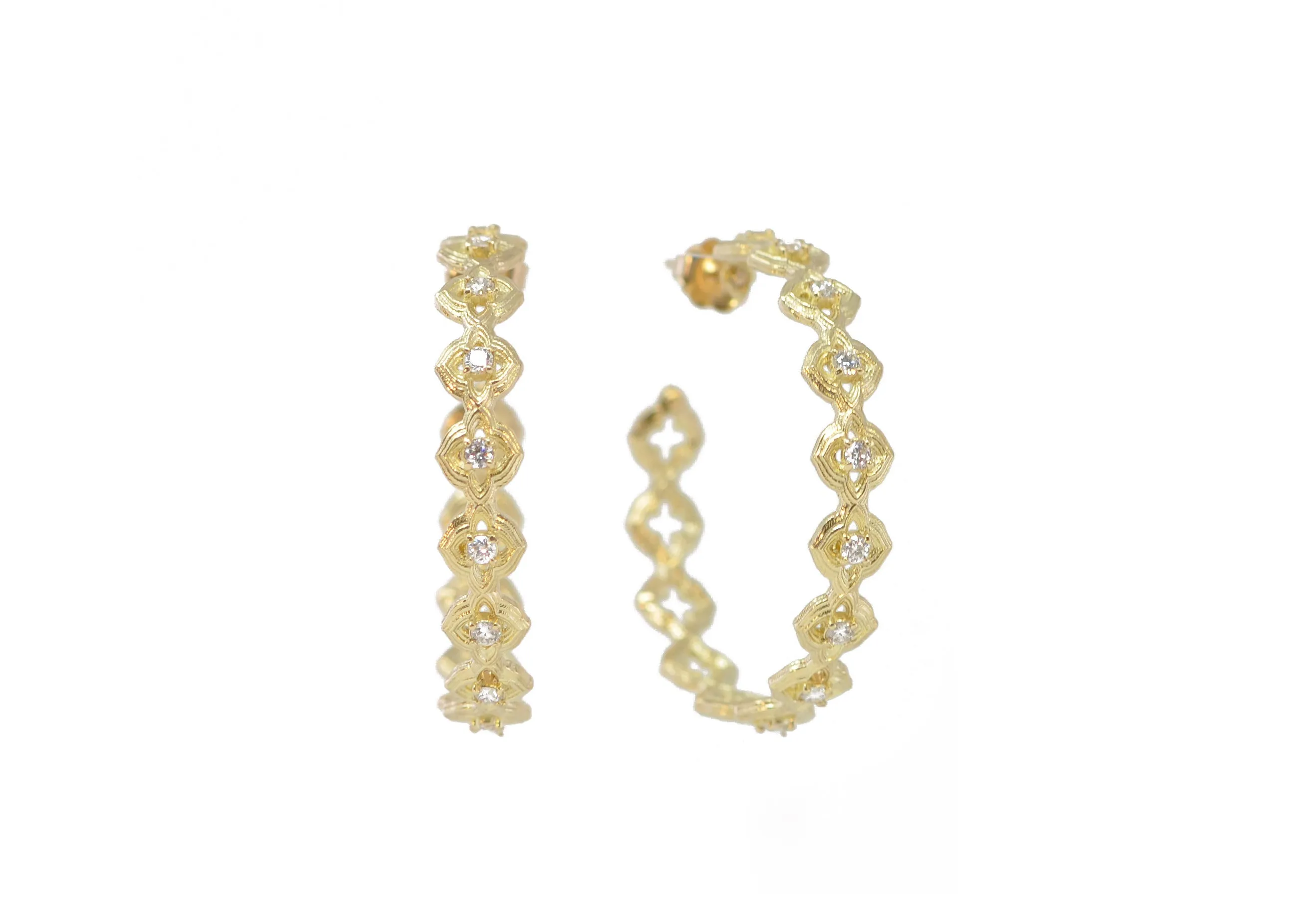 35 MM SCROLL HOOP EARRINGS
