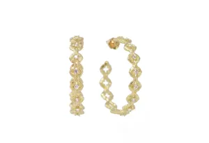 35 MM SCROLL HOOP EARRINGS