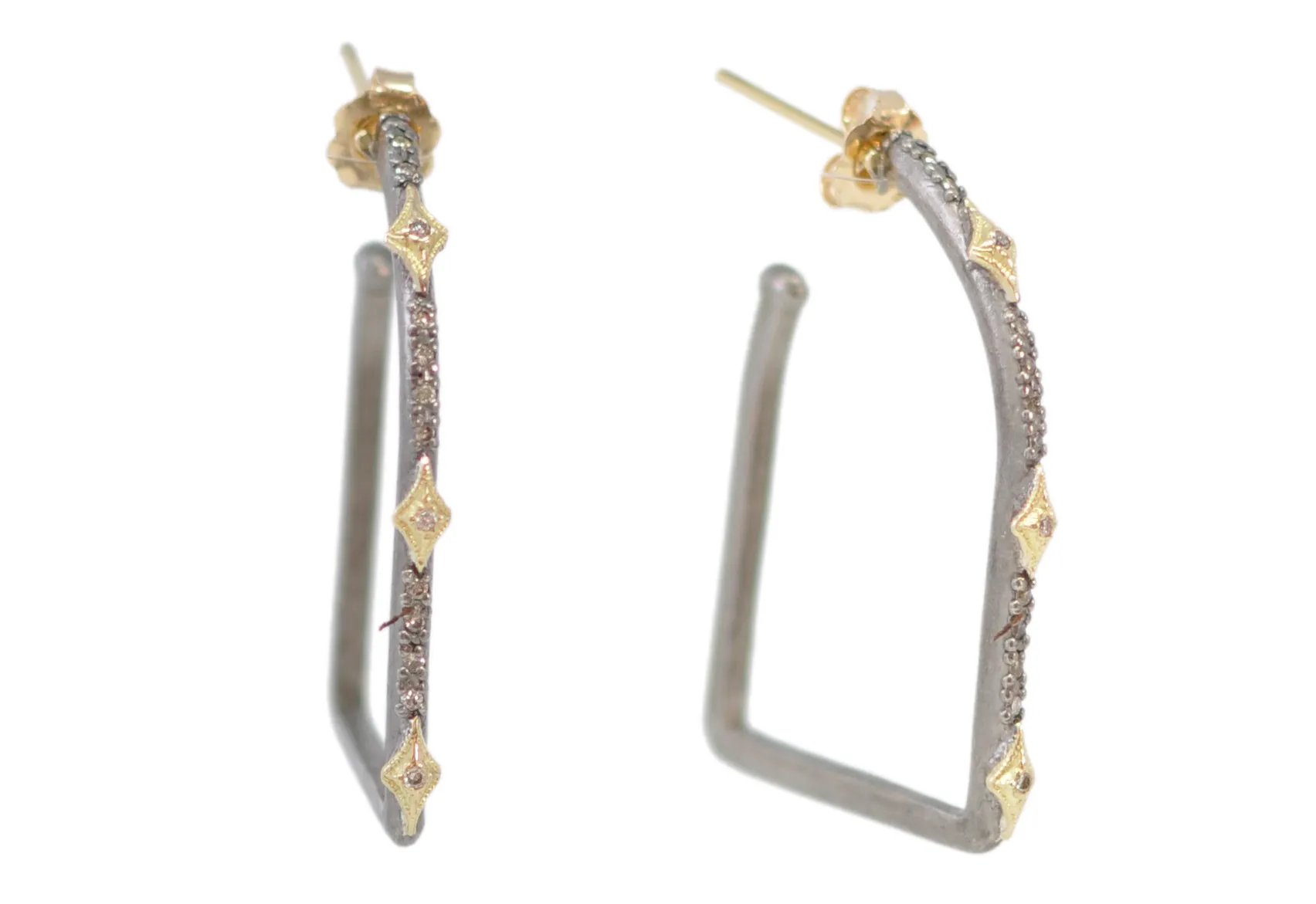 35mm Square Side Hoop Earrings