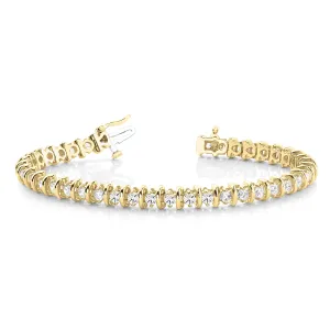 4.00 ctw Round Diamond Bar Tennis Bracelet Two Prong