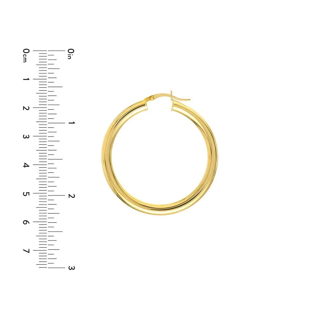 4mm Gold Tube Hoop Earrings