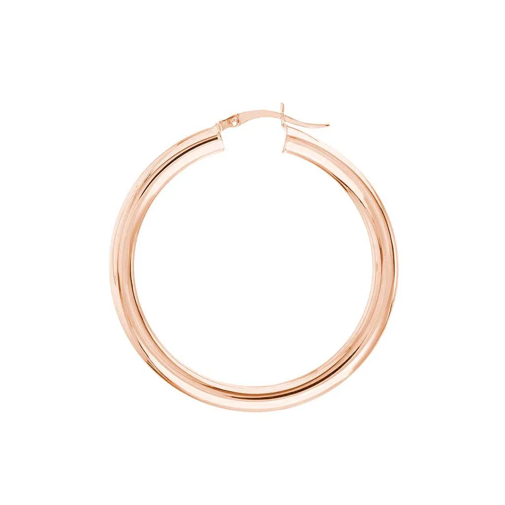 4mm Gold Tube Hoop Earrings