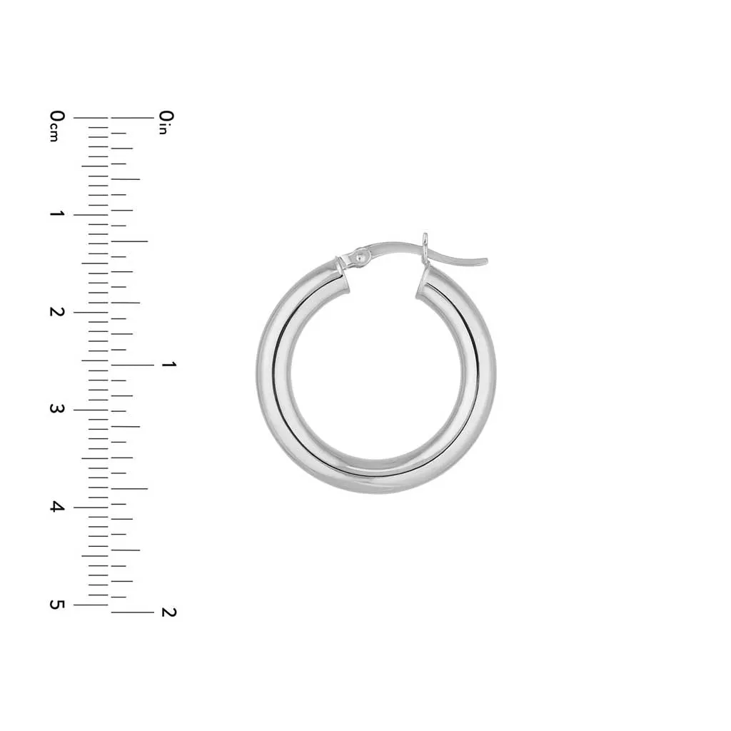 4mm Gold Tube Hoop Earrings