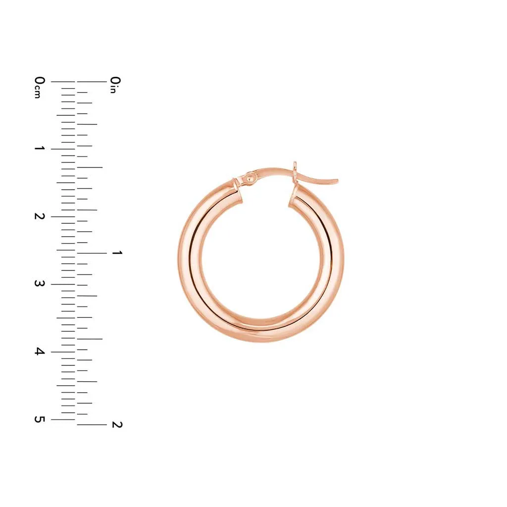 4mm Gold Tube Hoop Earrings