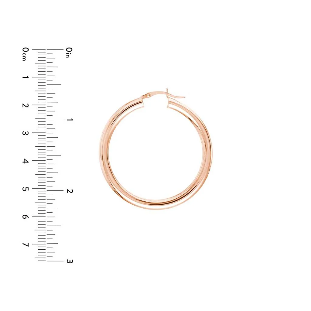 4mm Gold Tube Hoop Earrings