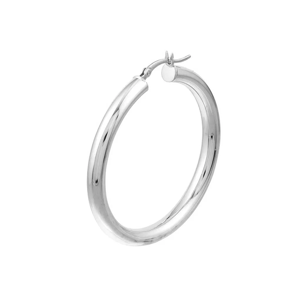 4mm Gold Tube Hoop Earrings