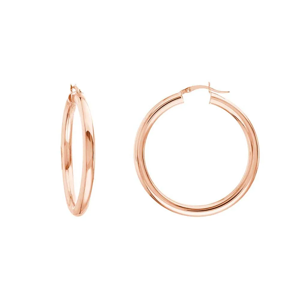 4mm Gold Tube Hoop Earrings