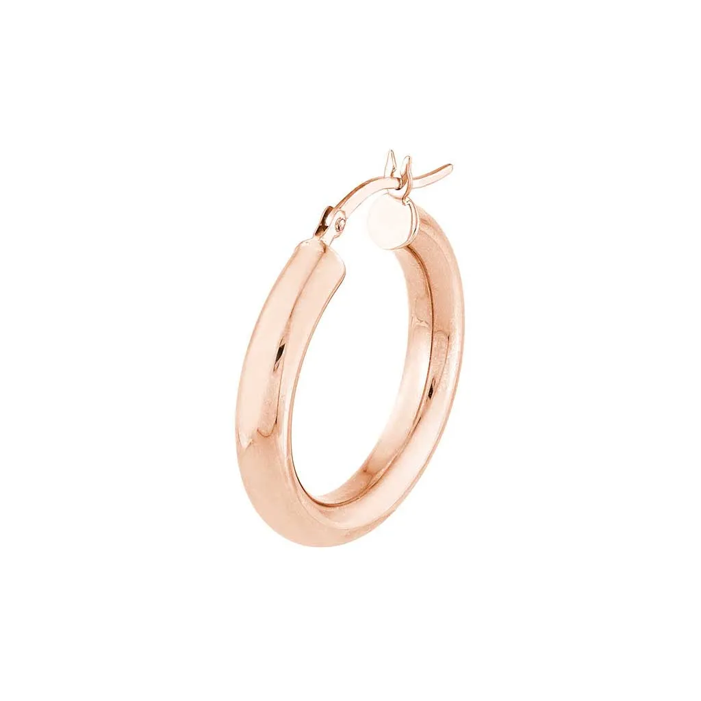 4mm Gold Tube Hoop Earrings