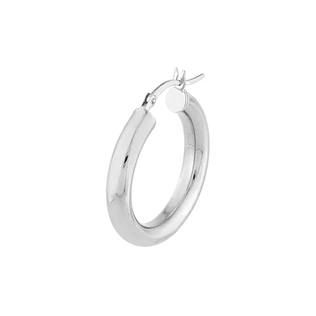 4mm Gold Tube Hoop Earrings